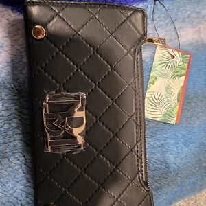 Badgley Mischka Black Quilted Wallet